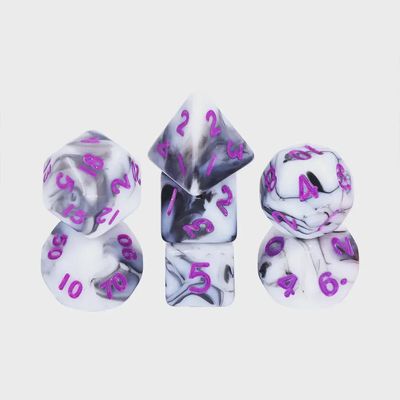 &quot;Ink and Purple&quot; Mini Dice Set