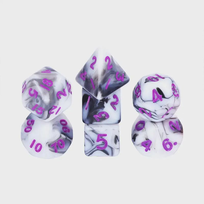 &quot;Ink and Purple&quot; Mini Dice Set