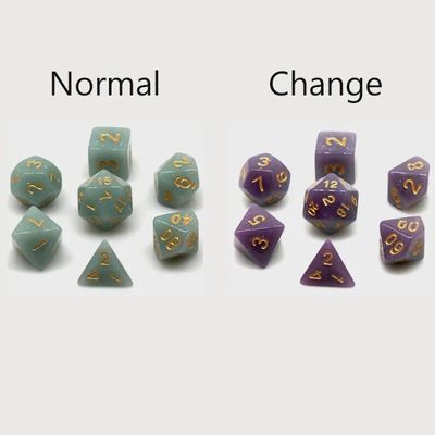 Set of thermo-chromatic dice &quot;Jade and Amethyst&quot;