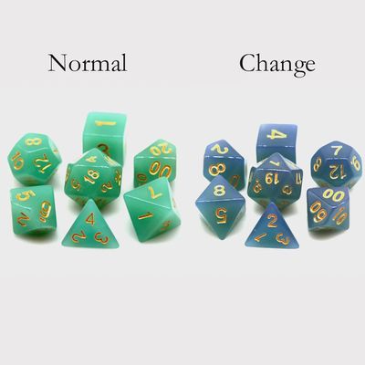 Set of thermo-chromatic dice &quot;Jade or Sapphire&quot;