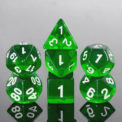 7-Piece Polyhedral Dice Set: Gemstone - Emerald