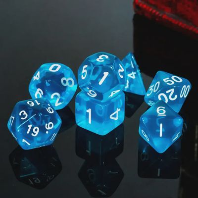 7-Piece Polyhedral Dice Set: Precious Stone - Blue Topaz