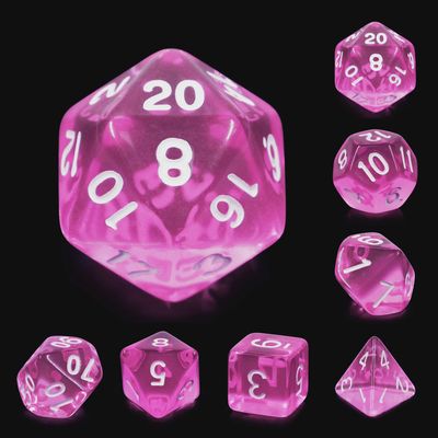 7-Piece Polyhedral Dice Set: Precious Stone - Rubellite