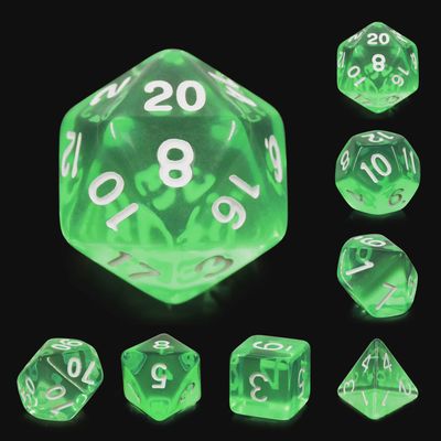 7-Piece Polyhedral Dice Set: Krypton Shard