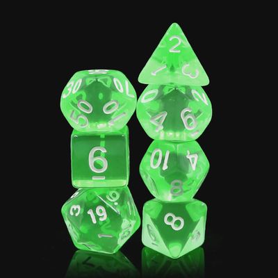 7-Piece Polyhedral Dice Set: Krypton Shard