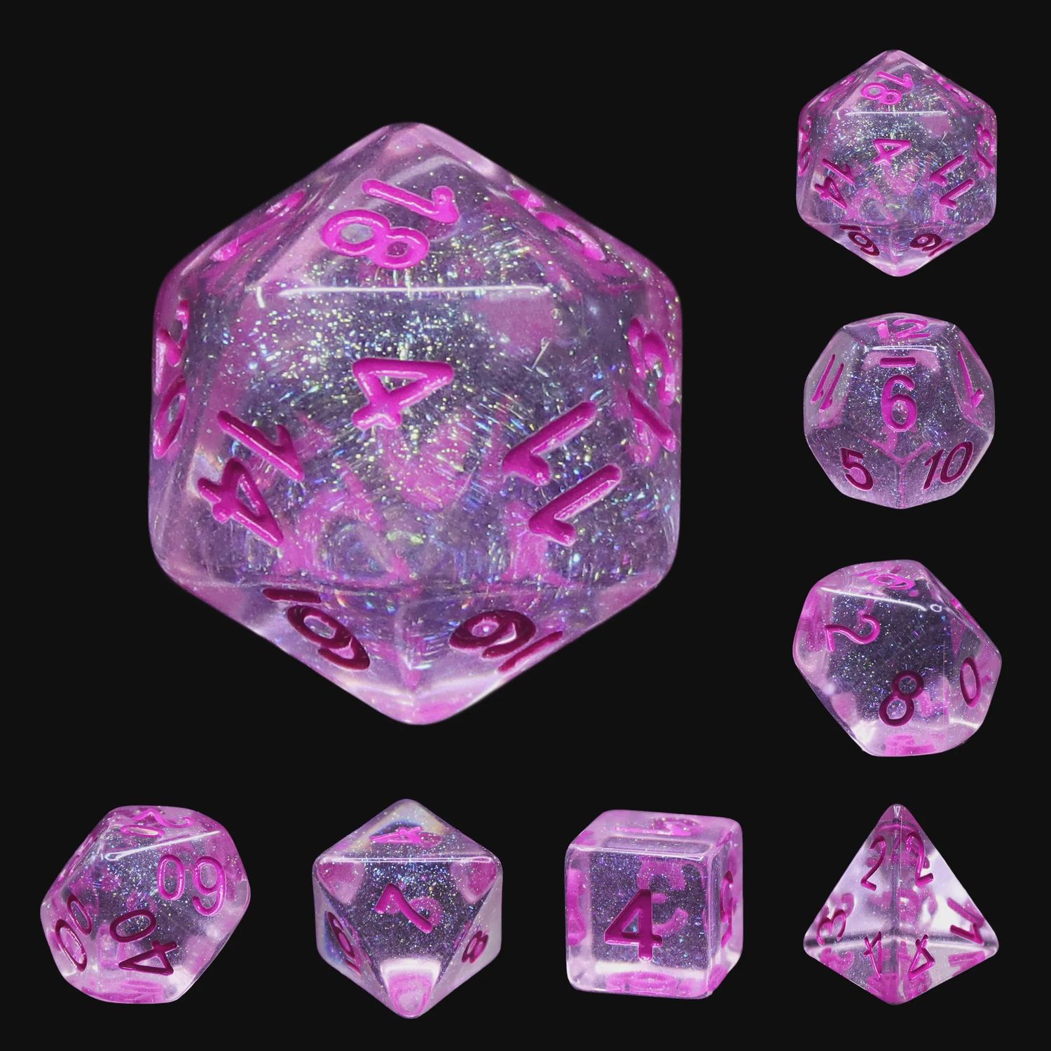 7-Piece Polyhedral Dice Set: La Vie en Rose