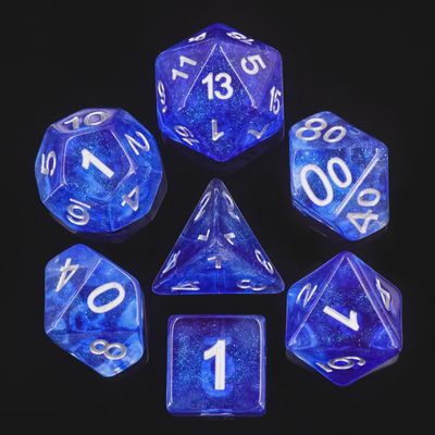 7-Piece Polyhedral Dice Set: Blue Nebula