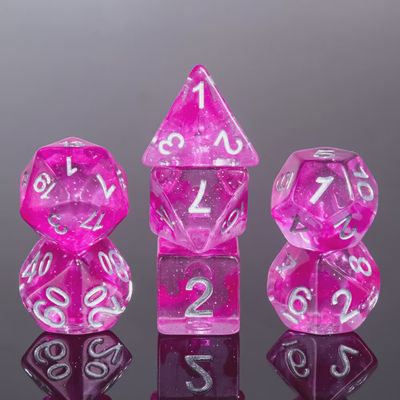 7-Piece Polyhedral Dice Set: Magenta Nebula