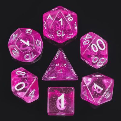 7-Piece Polyhedral Dice Set: Magenta Nebula