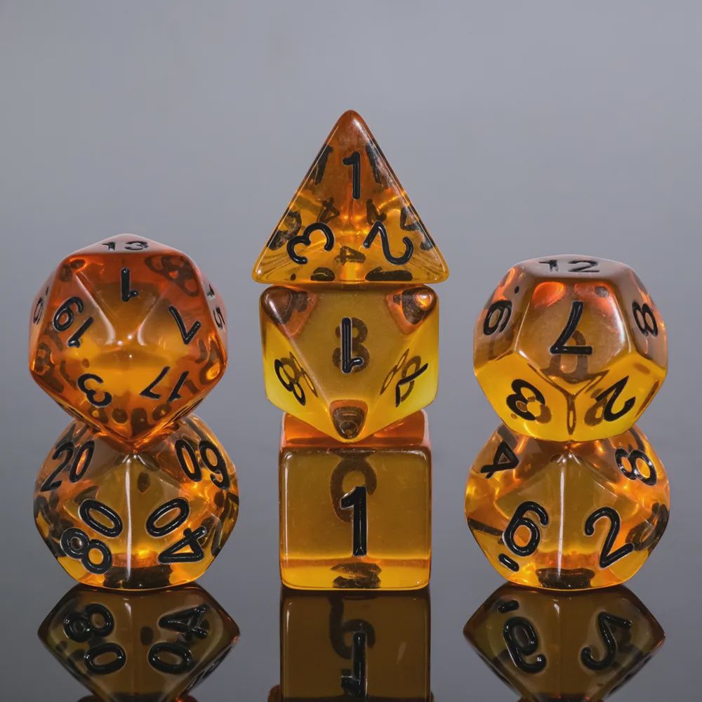 7-Piece Polyhedral Dice Set: Amber