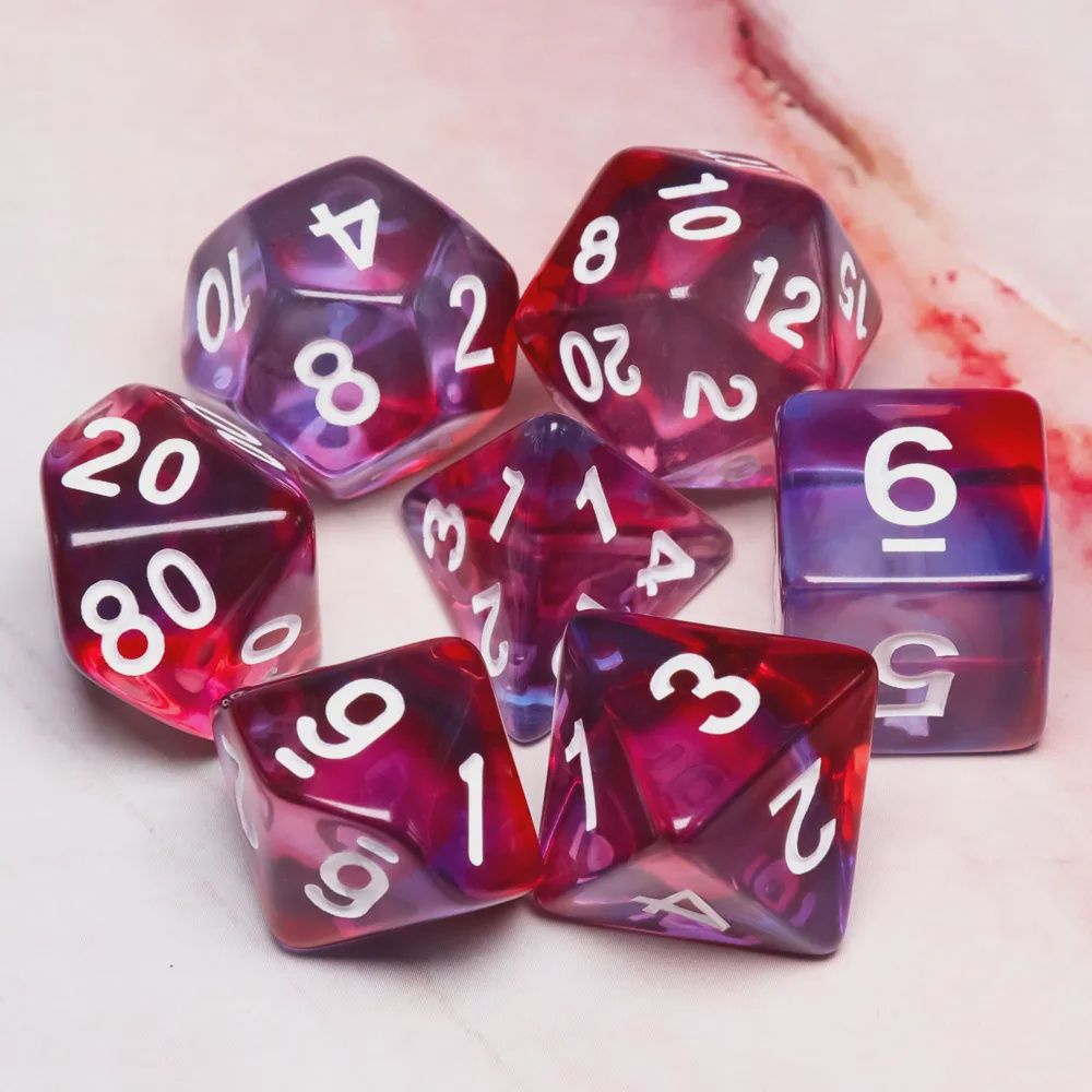 7-Piece Polyhedral Dice Set: Dancer's Nebula