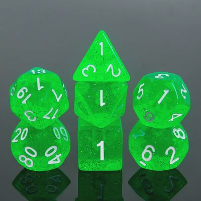 7-Piece UV-Reactive Polyhedral Dice Set: Toxic Ooze