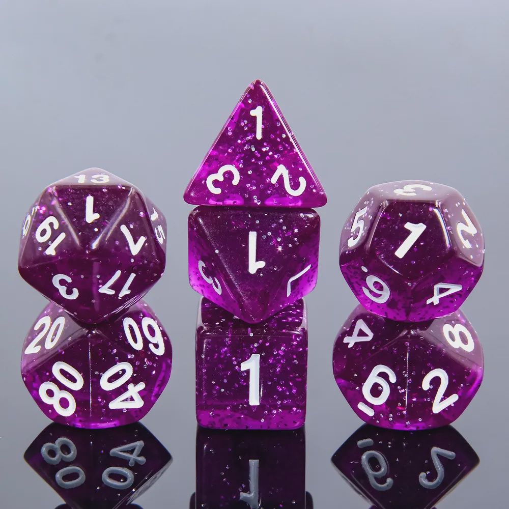 7-Piece Polyhedral Dice Set: Amethyst Dust