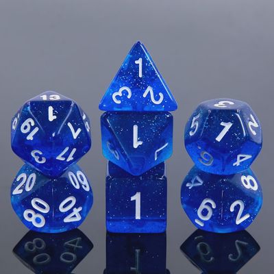 7-Piece Polyhedral Dice Set: Blue Odyssey