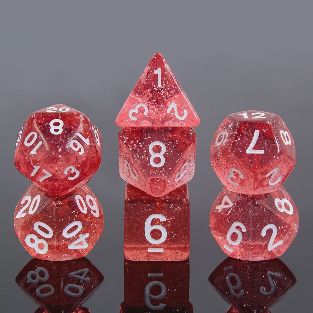 7-Piece Polyhedral Dice Set: Sparkling Strawberry