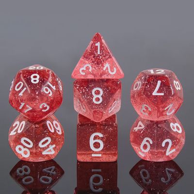 7-Piece Polyhedral Dice Set: Sparkling Strawberry
