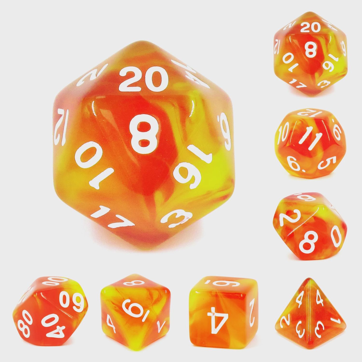 7-Piece Polyhedral Dice Set: Rising Phoenix