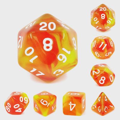 7-Piece Polyhedral Dice Set: Rising Phoenix