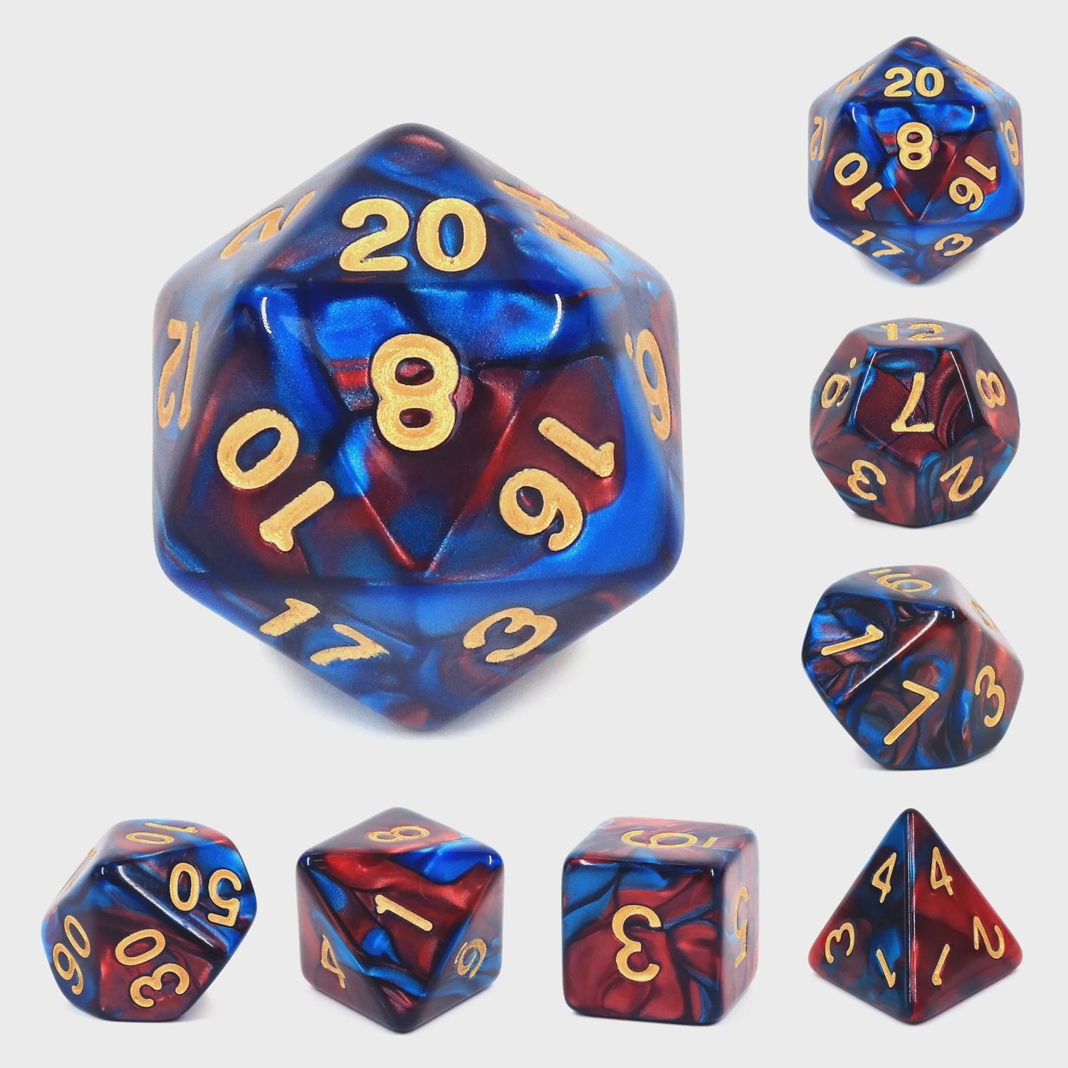 7-Piece Polyhedral Dice Set: Royal Blood