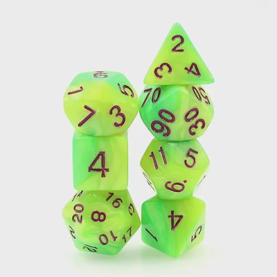 7-Piece Polyhedral Dice Set: Neon Venom