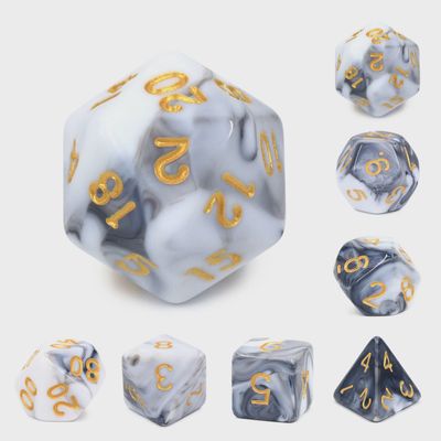 7-Piece Polyhedral Dice Set: Tuscan Marble