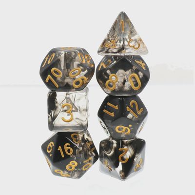 7-Piece Polyhedral Dice Set: Shadow Ink
