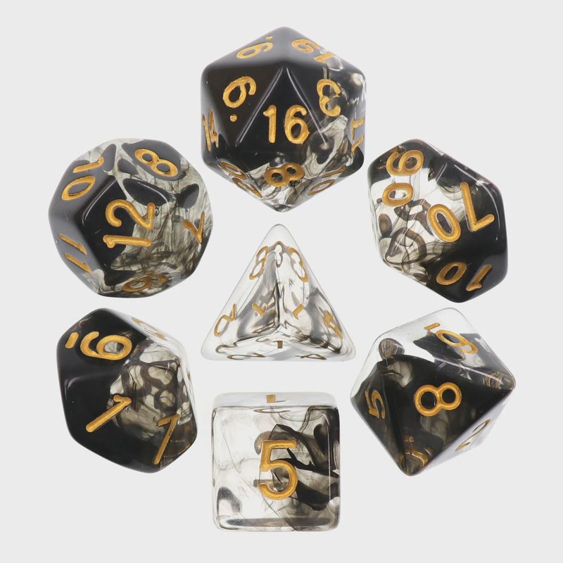 7-Piece Polyhedral Dice Set: Shadow Ink