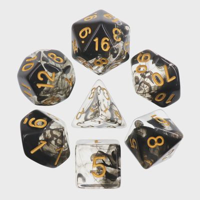 7-Piece Polyhedral Dice Set: Shadow Ink