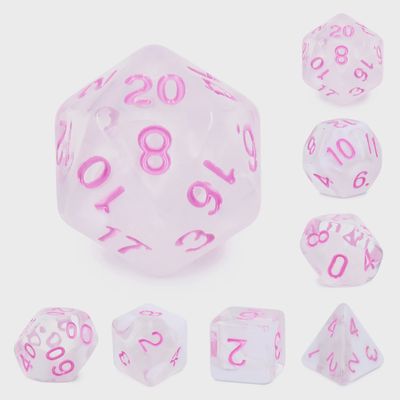 7-Piece Polyhedral Dice Set: Misty Passion