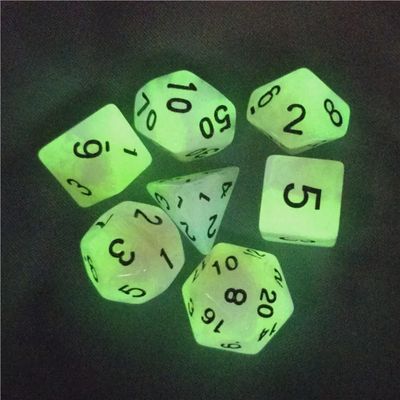 7-Piece Luminescent Polyhedral Dice Set: Basilisk's Gaze