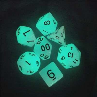 7-Piece Luminescent Polyhedral Dice Set: Ethereal Nebula
