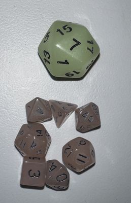 7-Piece Luminescent Mini Polyhedral Dice Set: Cavern Mushroom