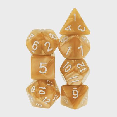 7-Piece Polyhedral Dice Set: Silky Caramel