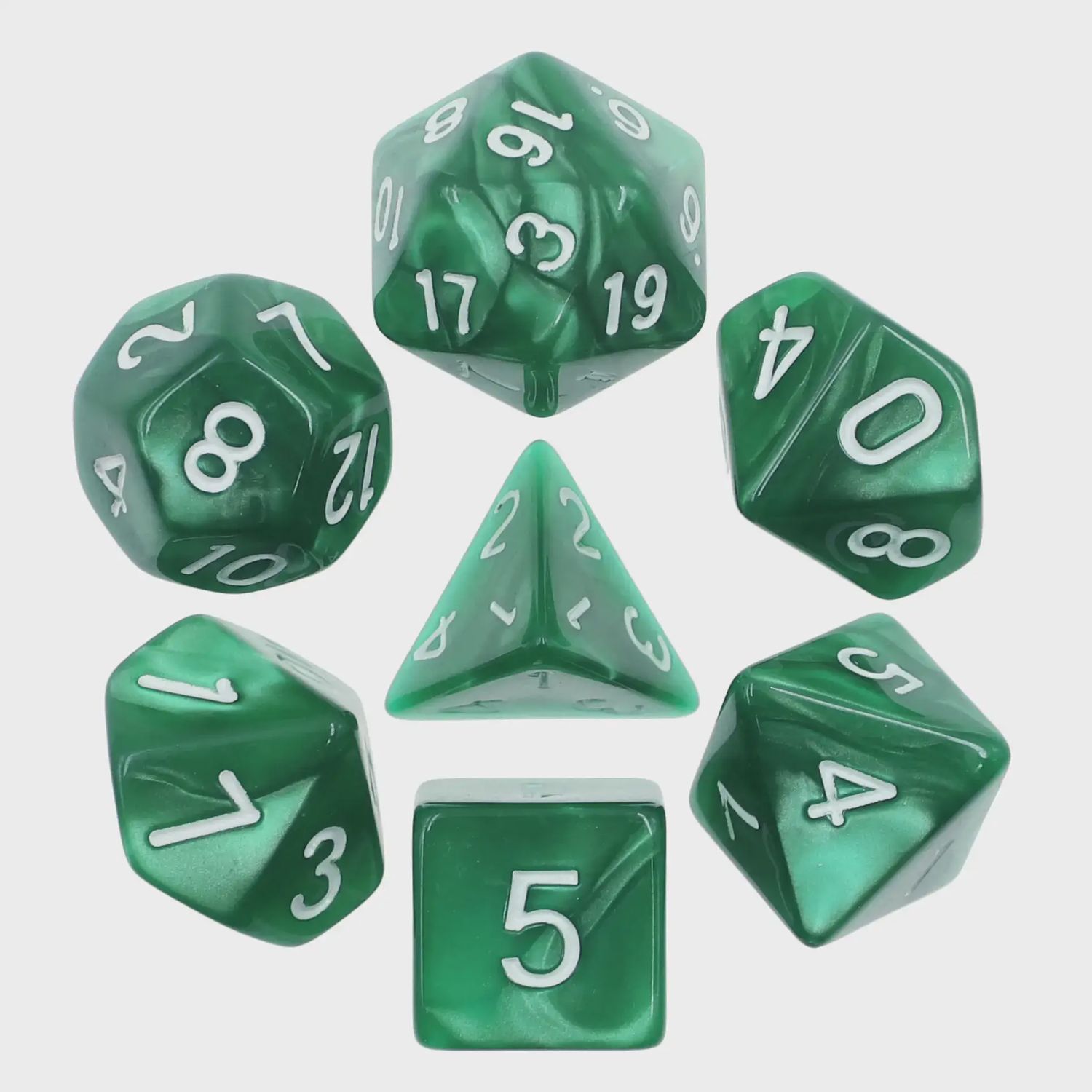 7-Piece Polyhedral Dice Set: Mystic Malachite