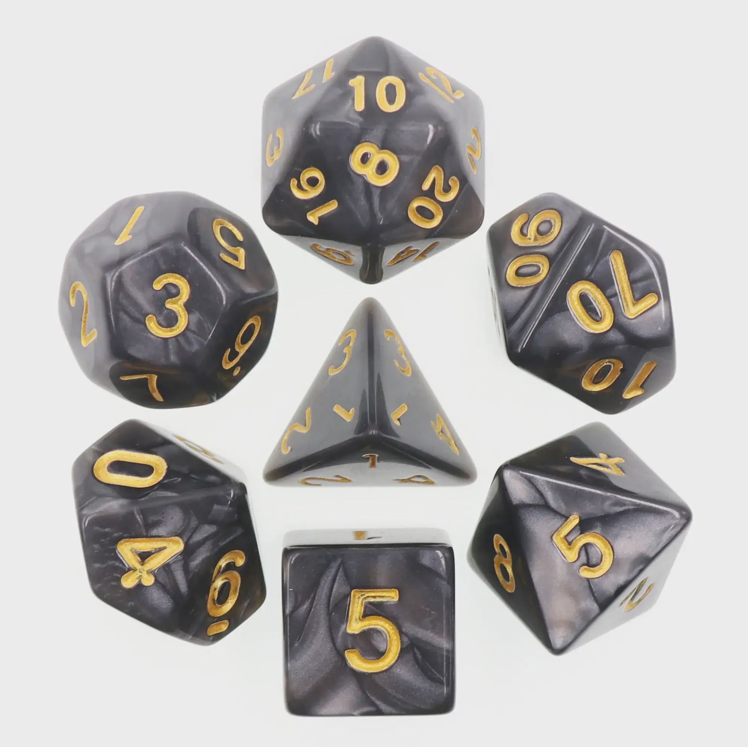 7-Piece Polyhedral Dice Set: Shadow Nacre