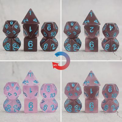 7-Piece Thermochromic Polyhedral Dice Set: Glorieuse