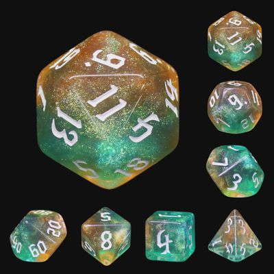 7-Piece Polyhedral Dice Set: Sea of Tranquility