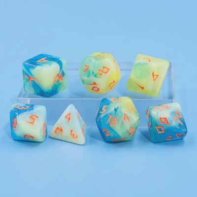 7-Piece Polyhedral Dice Set: Atlantis Rune