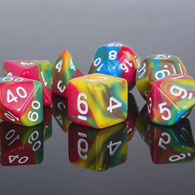 7-Piece Polyhedral Dice Set: Melted Crayons