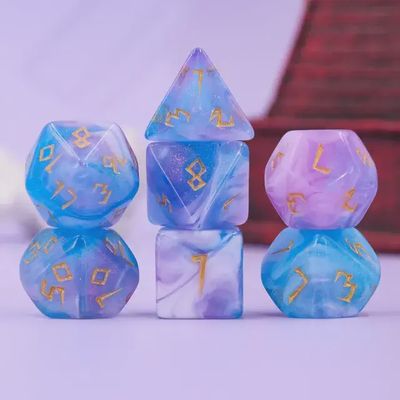 7-Piece Polyhedral Dice Set: Galaxy Rune