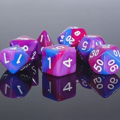 7-Piece Polyhedral Dice Set: Synthwave Wave