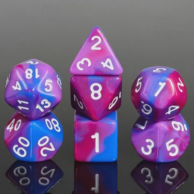 7-Piece Polyhedral Dice Set: Synthwave Wave