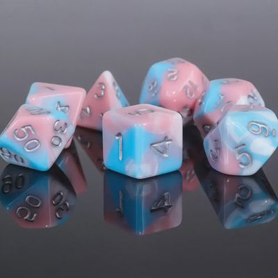 7-Piece Polyhedral Dice Set: Cotton Candy