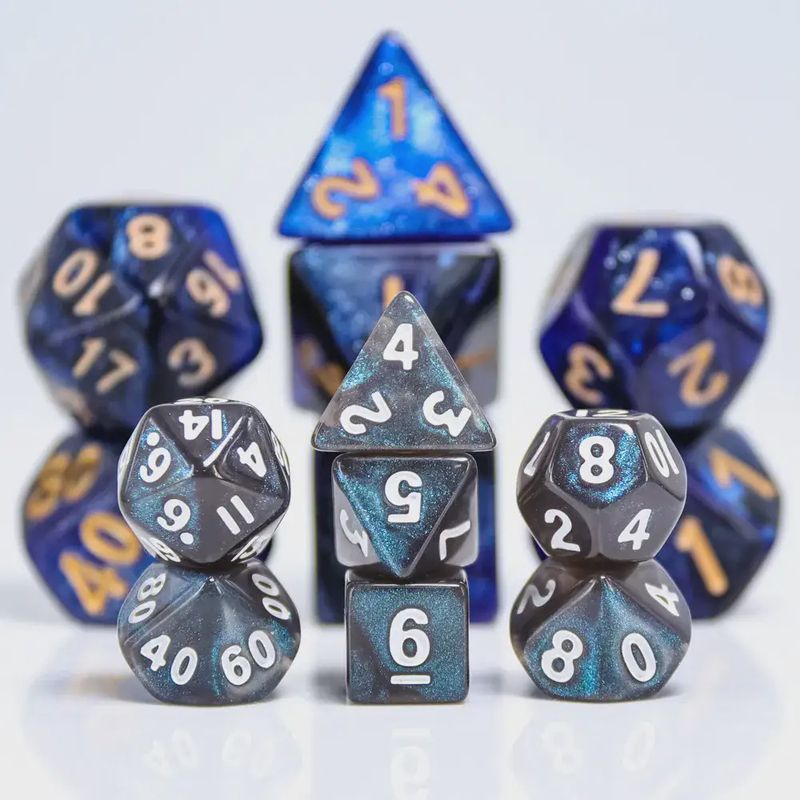 7-Piece Mini Polyhedral Dice Set: Boreal Aurora