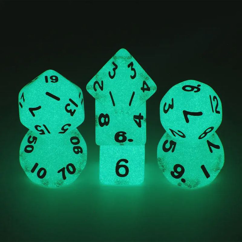 7-Piece Luminescent Mini Polyhedral Dice Set: Arcane Elixir