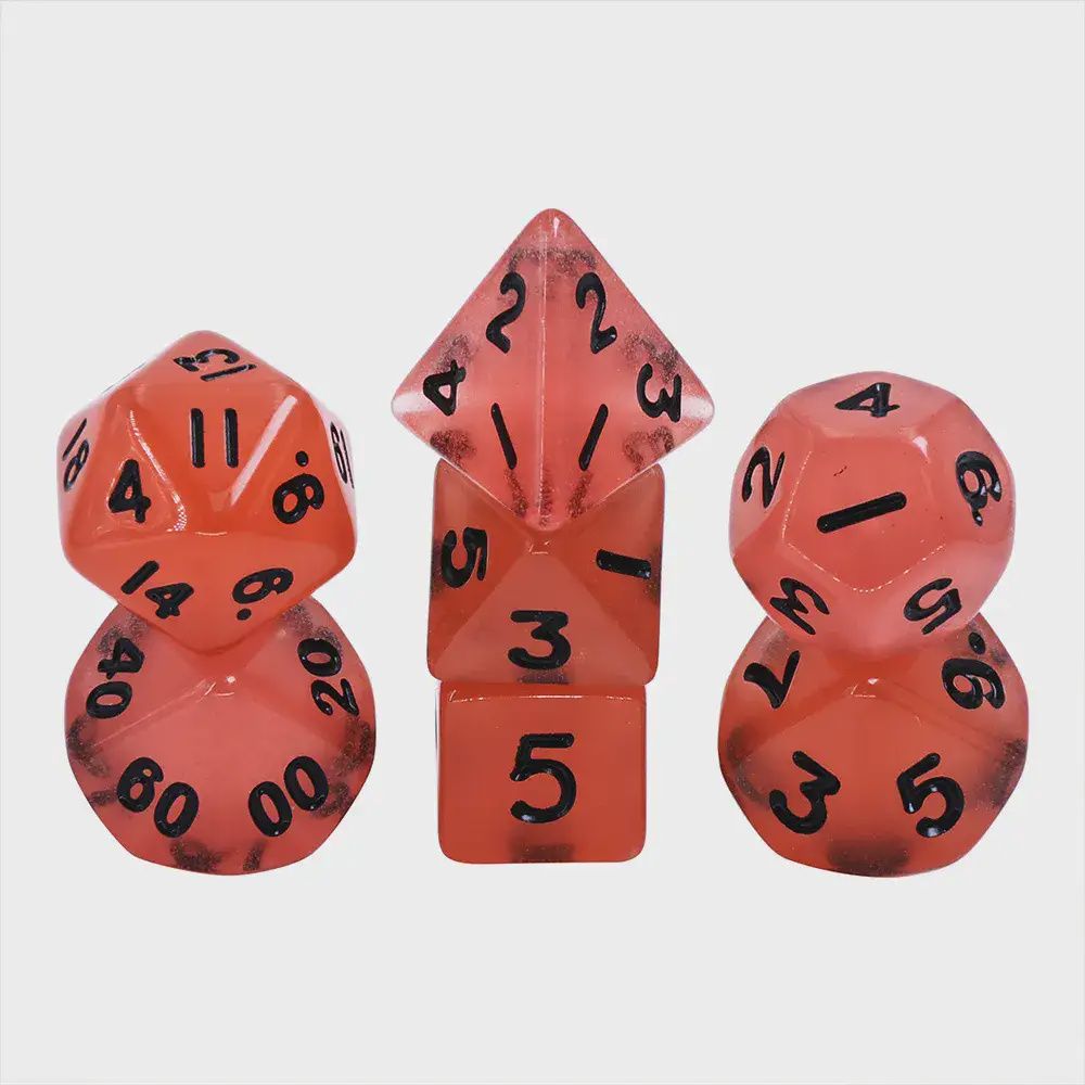 "Radioactive Raspberry" Glow-in-the-Dark Mini Dice Set