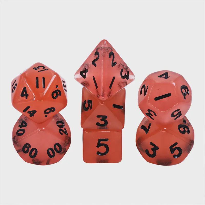 "Radioactive Raspberry" Glow-in-the-Dark Mini Dice Set