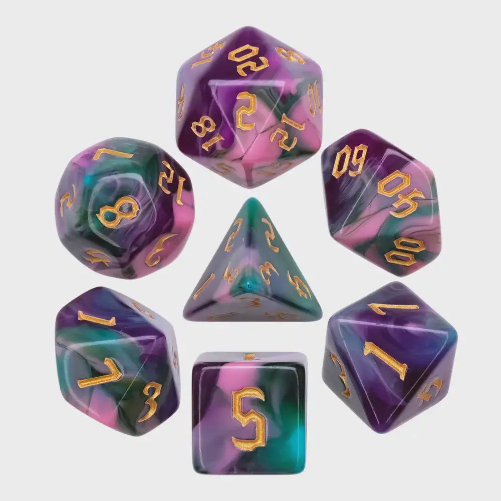 7-Piece Polyhedral Dice Set: Divination Spell