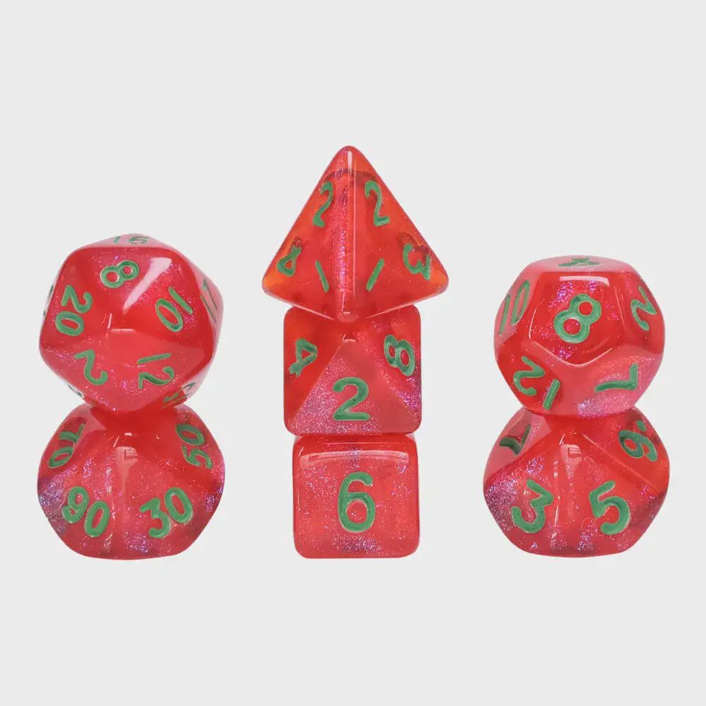 7-Piece Mini Polyhedral Dice Set: Christmas Spirit