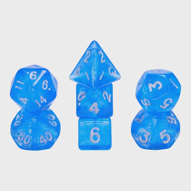 7-Piece Mini Polyhedral Dice Set: Ice Elemental